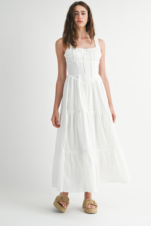 TIFFANY BUSTIER MIDI DRESS