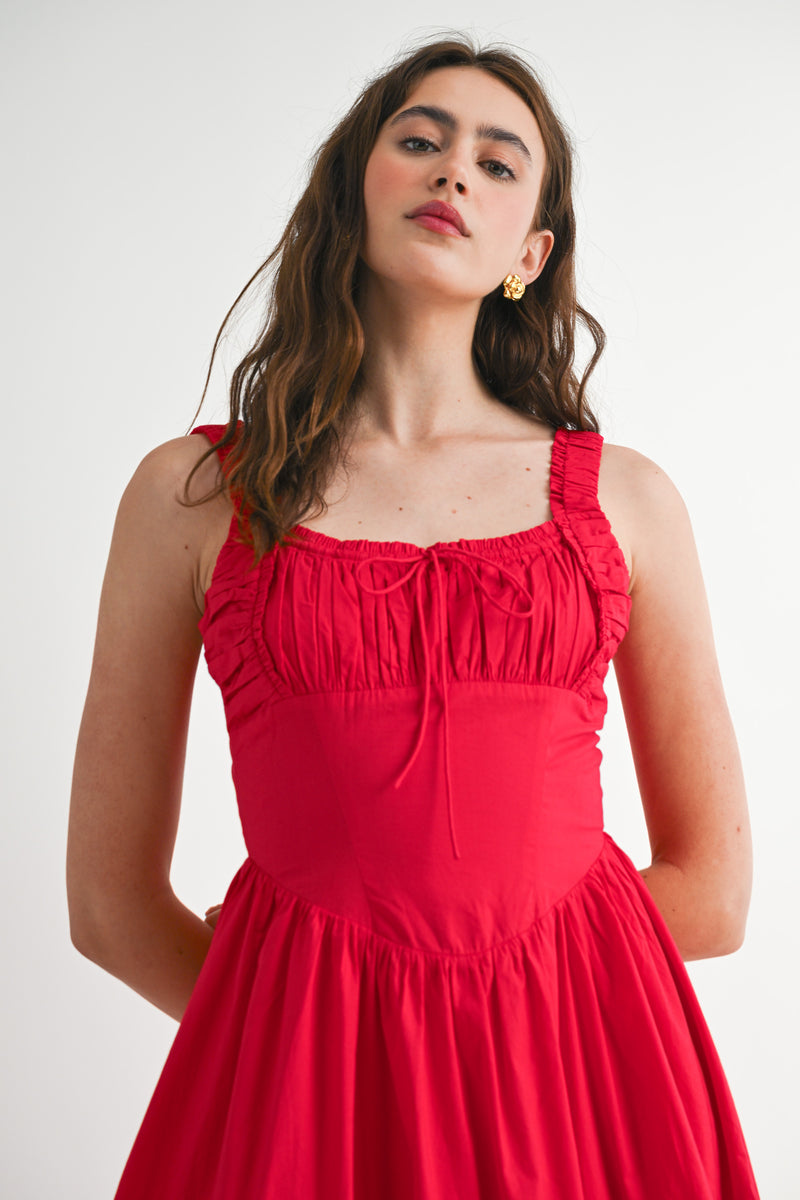 TIFFANY BUSTIER MIDI DRESS