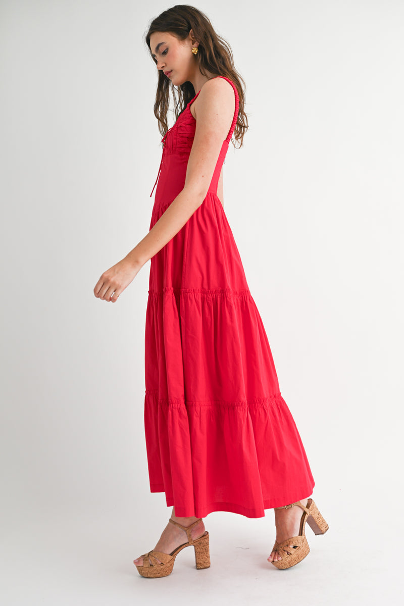 TIFFANY BUSTIER MIDI DRESS