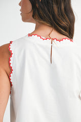 MARKEDA EMBROIDERED SLEEVELESS MINI DRESS