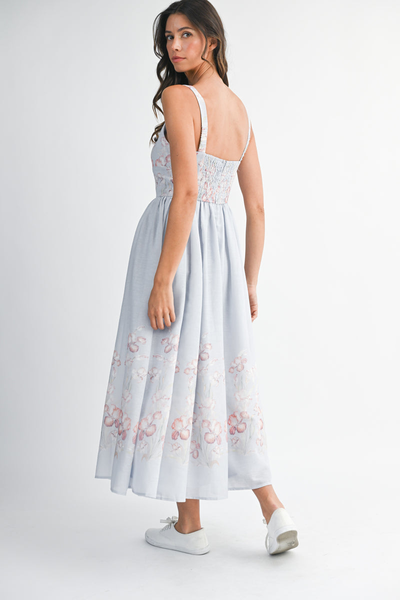 FLAVIA PRINTED BUSTIER MIDI DRESS