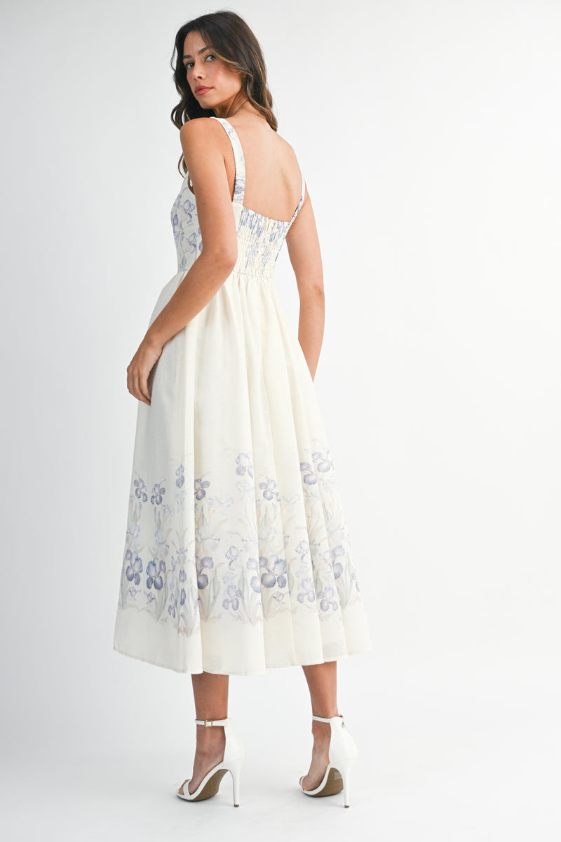 FLAVIA PRINTED BUSTIER MIDI DRESS