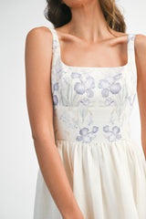 FLAVIA PRINTED BUSTIER MIDI DRESS