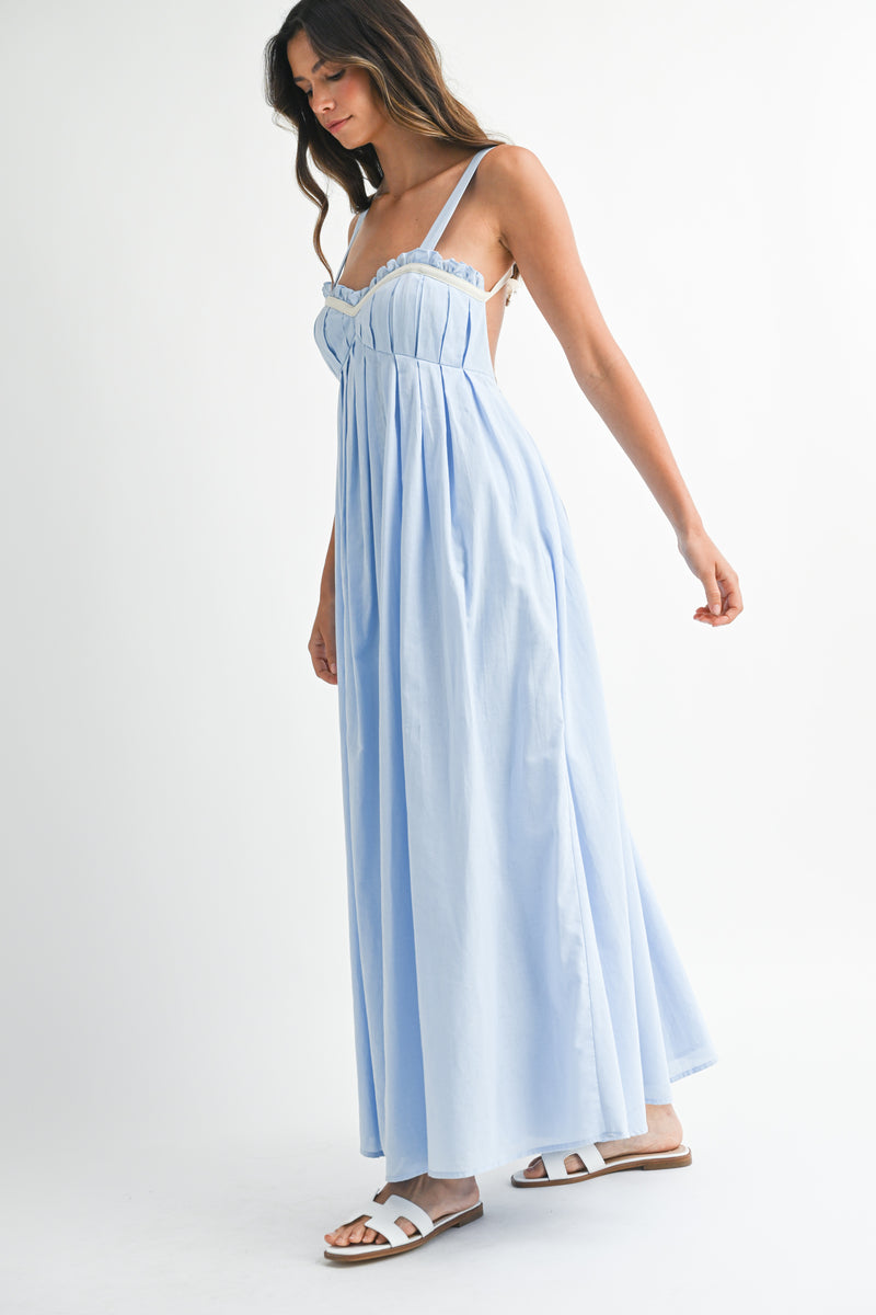 ORCA CONTRAST PIPING DETAIL CAMI MIDI DRESS
