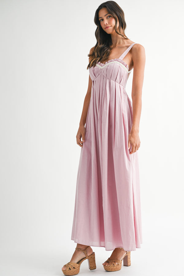 ORCA CONTRAST PIPING DETAIL CAMI MIDI DRESS