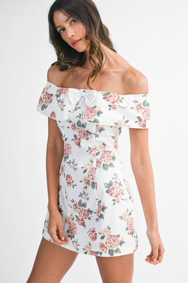 KEANZIE OFF SHOULDER MIDI DRESS