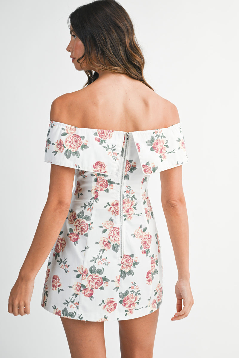 KEANZIE OFF SHOULDER MIDI DRESS