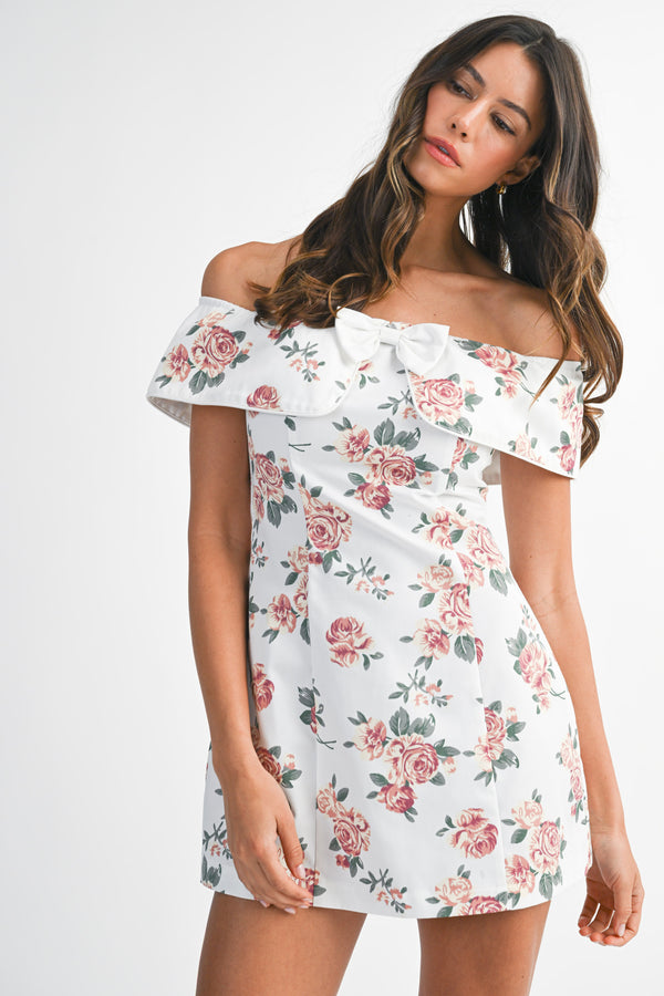KEANZIE OFF SHOULDER MIDI DRESS