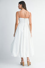 VIVIJI BUTTON DOWN FRONT BUBBLE HEM MIDI DRESS