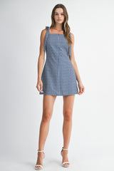 CECILIA GINGHAM MINI DRESS WITH BOW DETAIL