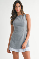 AINARA STRIPED COMBINATION MINI DRESS