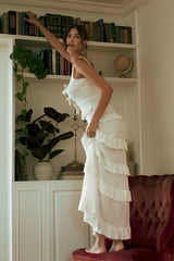 KAELA FRONT BOW RUFFLE MAXI DRESS