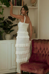 KAELA FRONT BOW RUFFLE MAXI DRESS