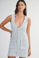 LOGAN TWEED VEST MINI DRESS