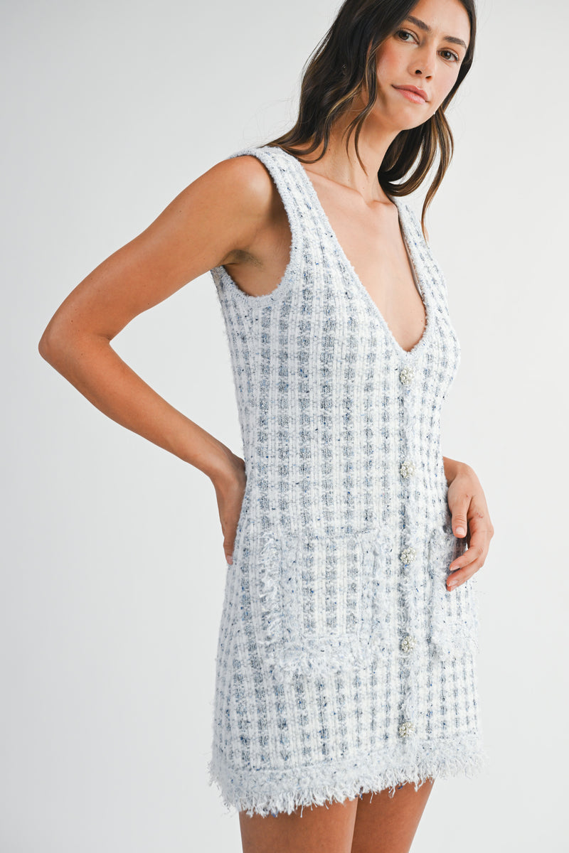 LOGAN TWEED VEST MINI DRESS