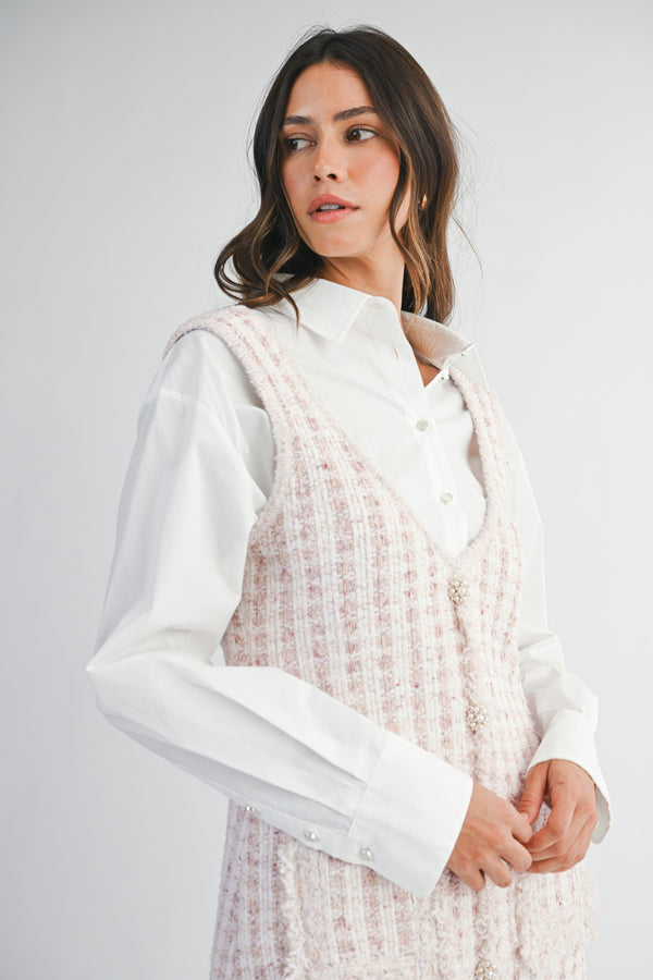 LOGAN TWEED VEST MINI DRESS