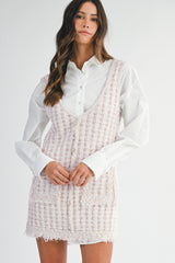 LOGAN TWEED VEST MINI DRESS