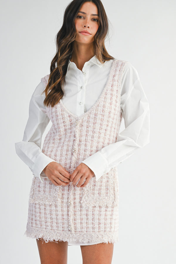 LOGAN TWEED VEST MINI DRESS