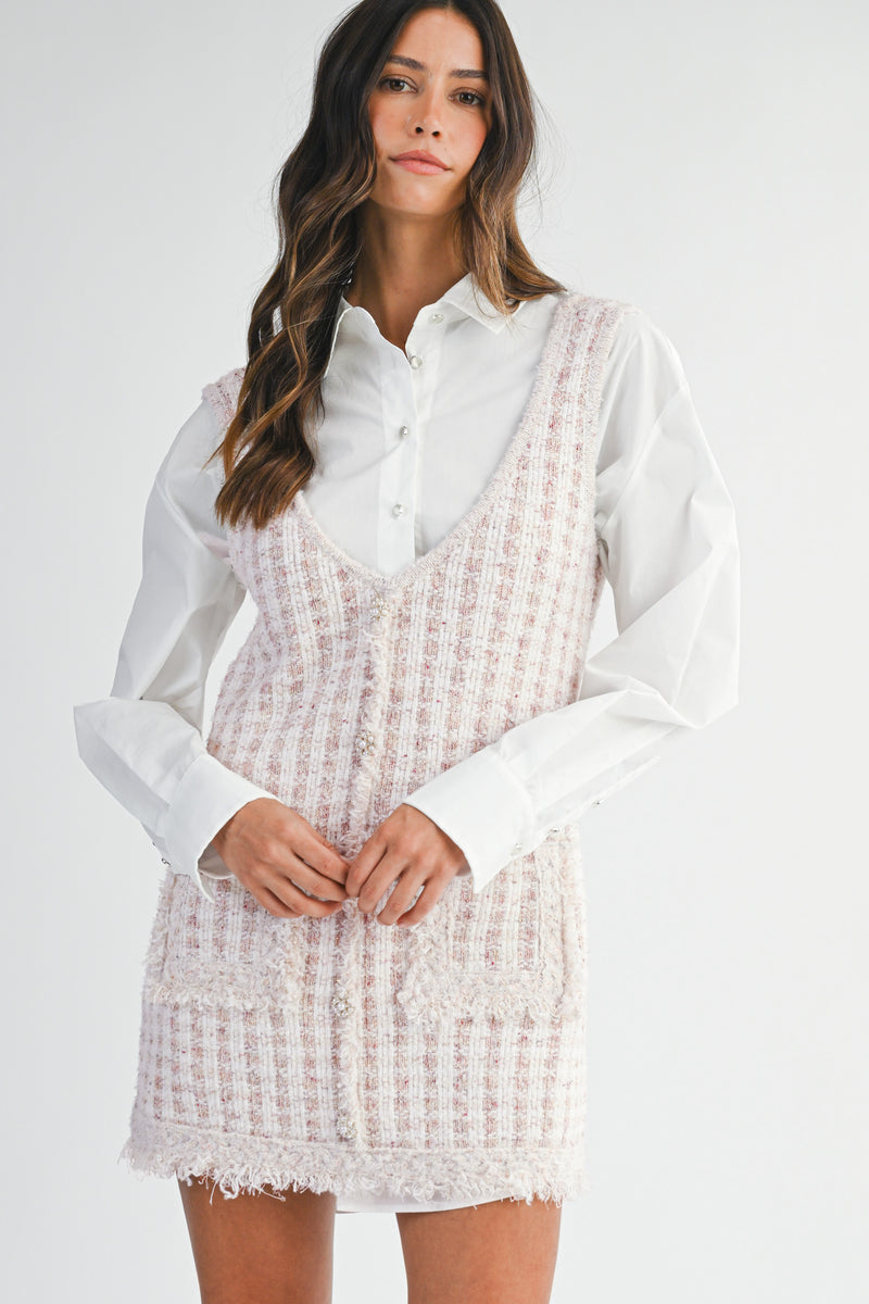 LOGAN TWEED VEST MINI DRESS