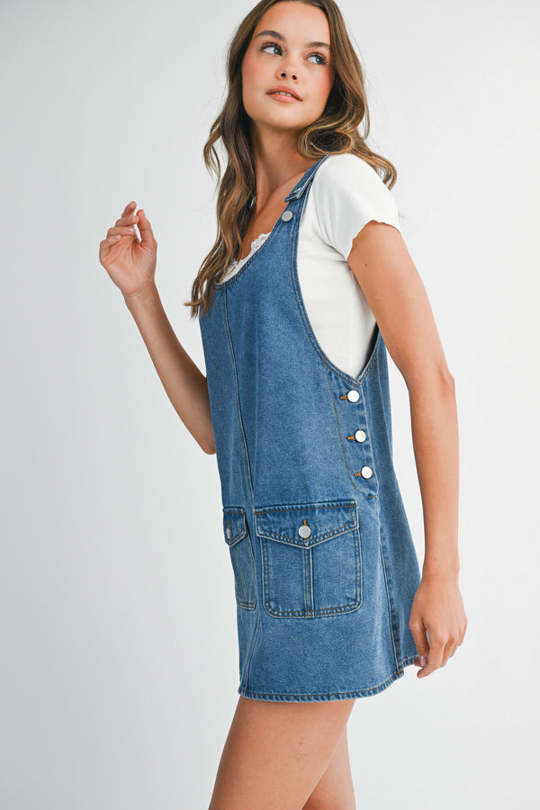 LEIA DENIM MINI DRESS