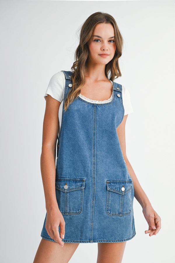 LEIA DENIM MINI DRESS