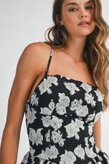 DAHLIA JACQUARD BUBBLE HEM MINI DRESS