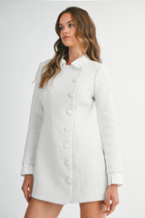 SIGNE TWEED BUTTON DOWN MINI DRESS