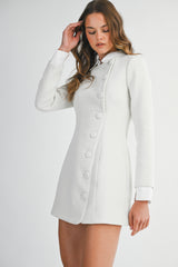 SIGNE TWEED BUTTON DOWN MINI DRESS