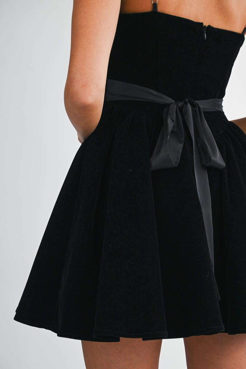 BLAIRE VELVET BUSTIER MINI DRESS