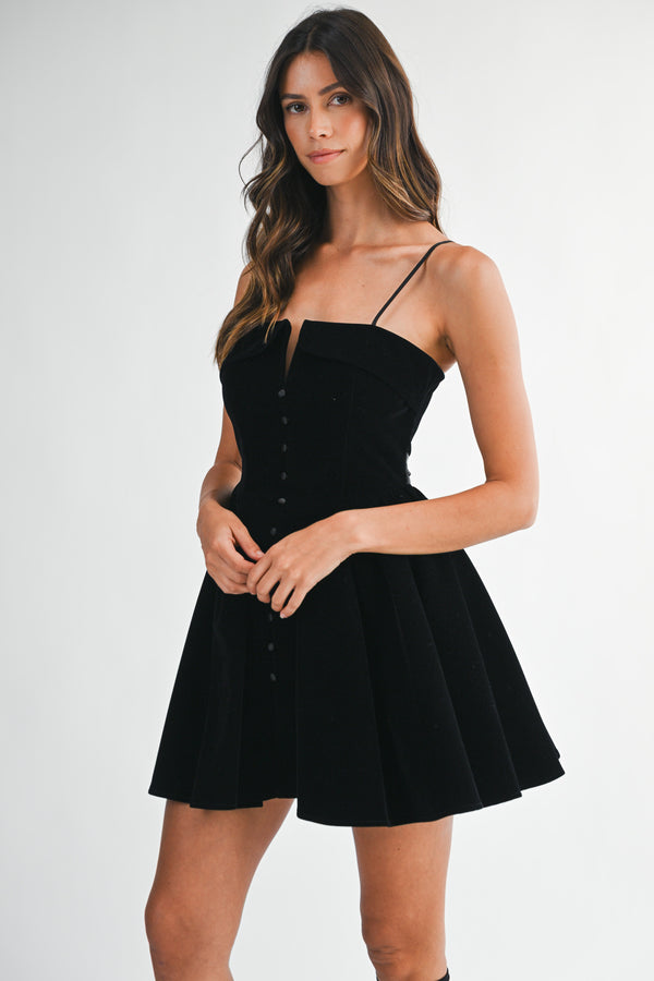 BLAIRE VELVET BUSTIER MINI DRESS