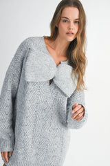 LUISA BIG BOW KNIT MINI DRESS