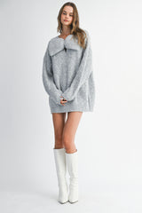 LUISA BIG BOW KNIT MINI DRESS
