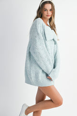 LUISA BIG BOW KNIT MINI DRESS