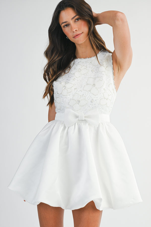 COLETTE LACE BUBBLE MINI DRESS