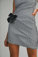 ELLIS STRIPE TUBE MINI DRESS WITH BOW DETAIL