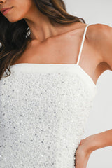 SERENITY PEARL BEADED BODICE DRESS