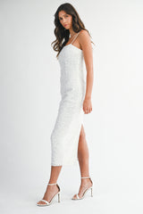 SERENITY PEARL BEADED BODICE DRESS