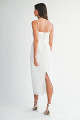 SERENITY PEARL BEADED BODICE DRESS