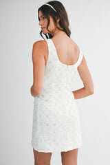 KALI PEARL AND SEQUIN BEADED STRAPLESS MINI DRESS