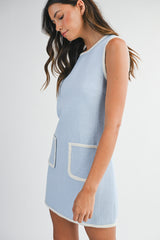 ELLIOTT CONTRAST BOUCLE MINI DRESS