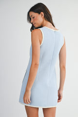 ELLIOTT CONTRAST BOUCLE MINI DRESS
