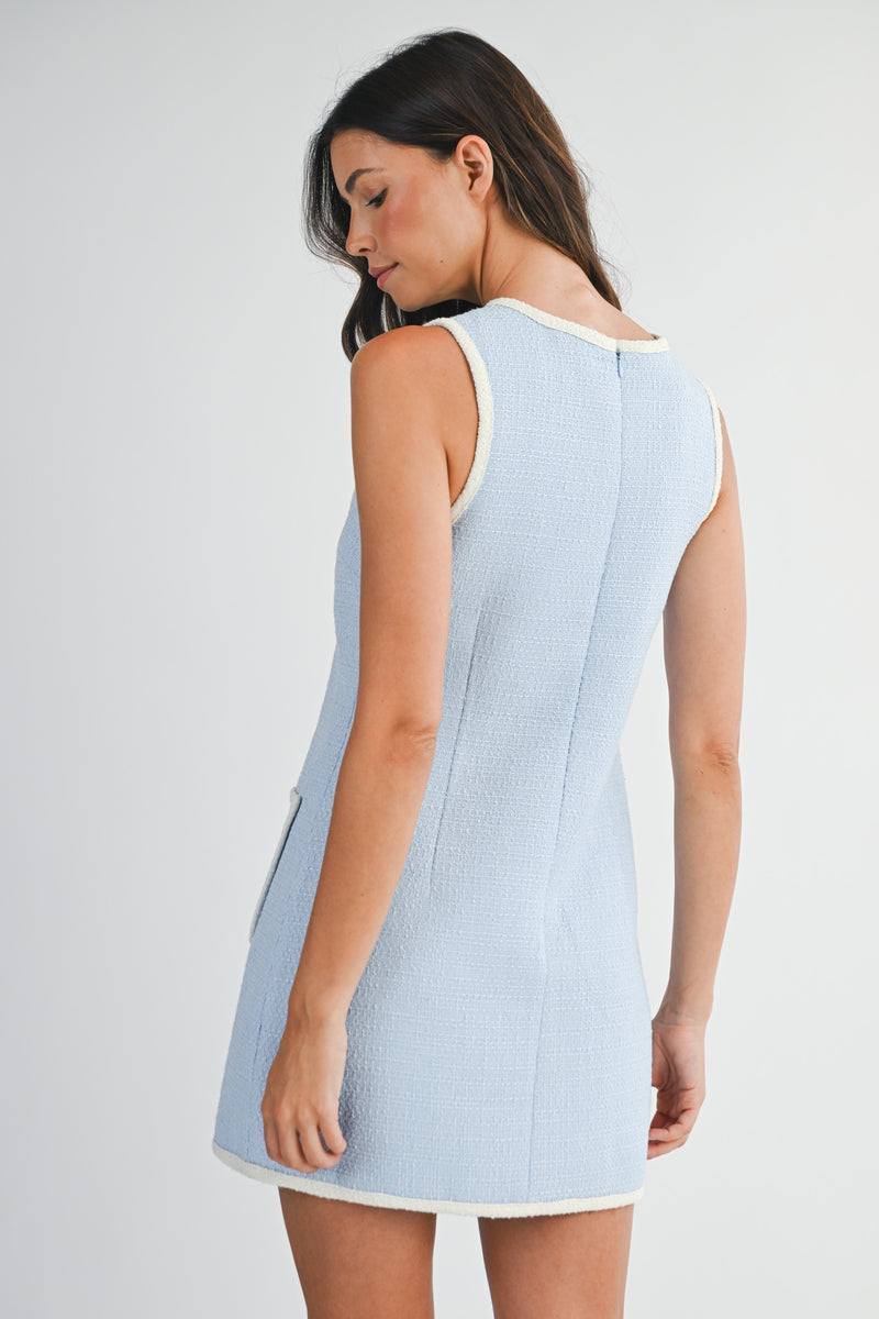 ELLIOTT CONTRAST BOUCLE MINI DRESS