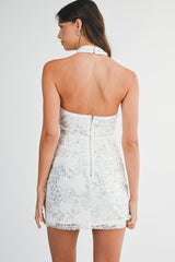 LISE EMBELLISHED BACKLESS MINI DRESS