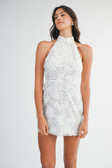 LISE EMBELLISHED BACKLESS MINI DRESS