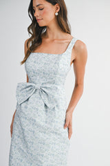 ANIYAH METALIC JACQUARD MIDI DRESS