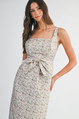 ANIYAH METALIC JACQUARD MIDI DRESS