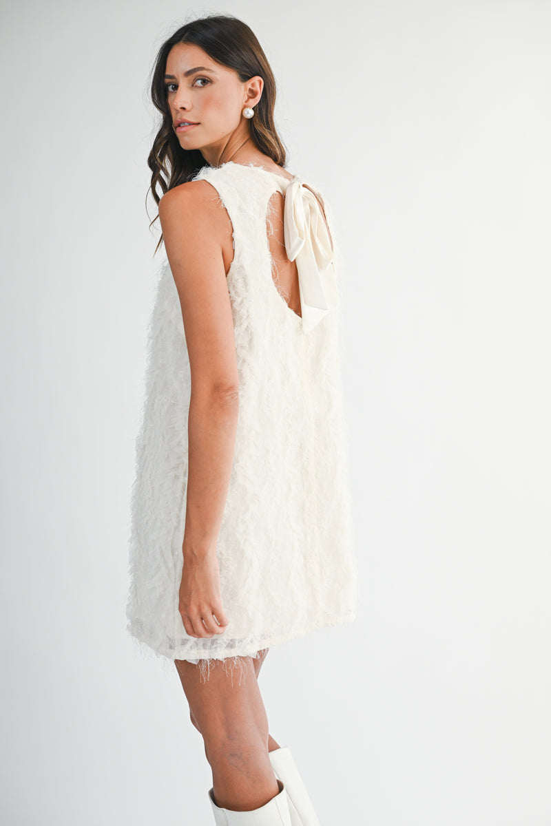 JOCELYN FEATHER TEXTURED MINI DRESS