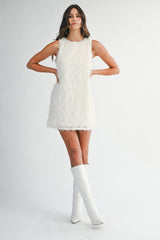 JOCELYN FEATHER TEXTURED MINI DRESS