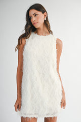 JOCELYN FEATHER TEXTURED MINI DRESS