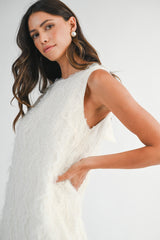 JOCELYN FEATHER TEXTURED MINI DRESS